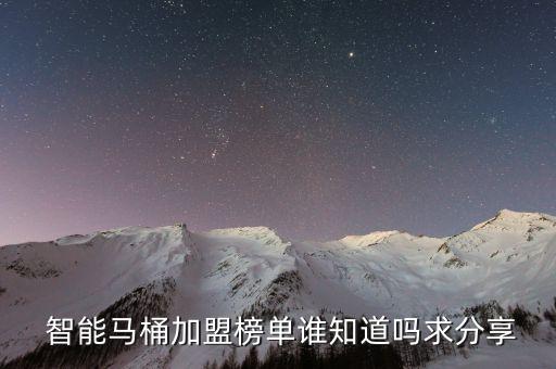  智能馬桶加盟榜單誰知道嗎求分享