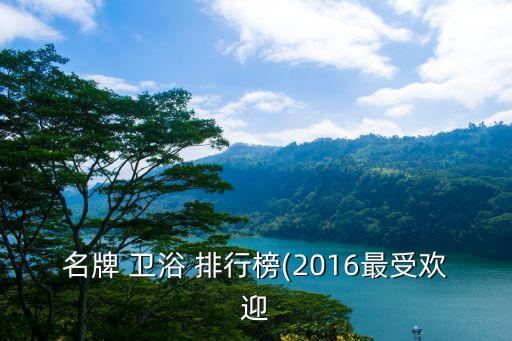遼源衛(wèi)浴品牌排行第一