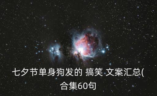 七夕節(jié)單身狗發(fā)的 搞笑 文案匯總(合集60句