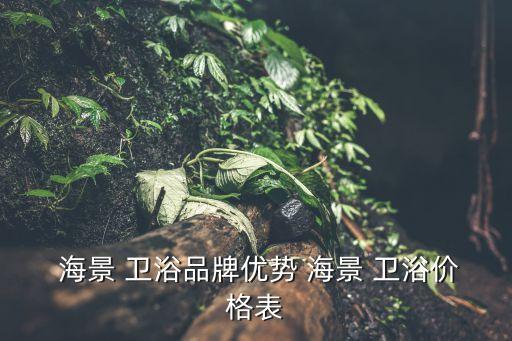  海景 衛(wèi)浴品牌優(yōu)勢(shì) 海景 衛(wèi)浴價(jià)格表