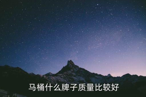  馬桶什么牌子質(zhì)量比較好