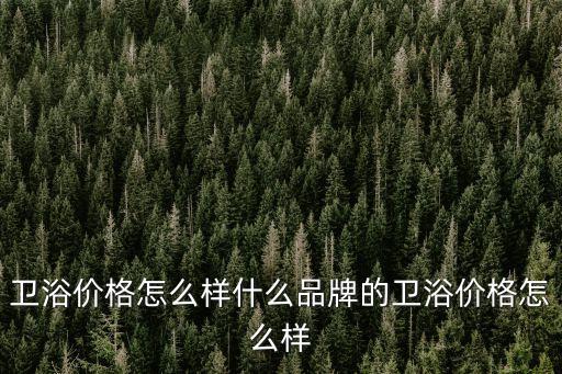 衛(wèi)浴價格怎么樣什么品牌的衛(wèi)浴價格怎么樣