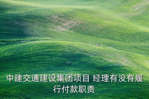 中建交通建設(shè)集團(tuán)項目 經(jīng)理有沒有履行付款職責(zé)
