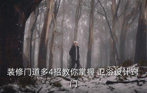 裝修門道多4招教你掌握 衛(wèi)浴設(shè)計竅門