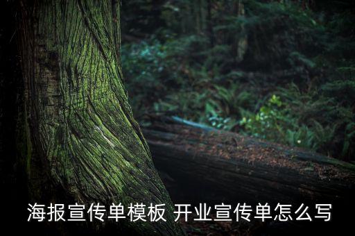  海報(bào)宣傳單模板 開業(yè)宣傳單怎么寫