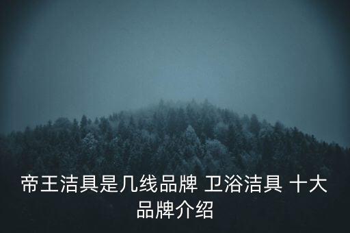 帝王潔具是幾線品牌 衛(wèi)浴潔具 十大品牌介紹