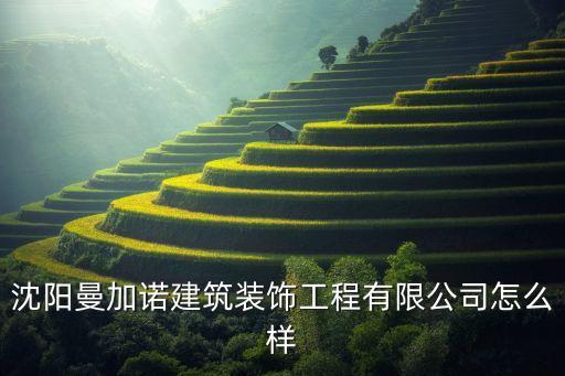 沈陽(yáng)曼加諾建筑裝飾工程有限公司怎么樣