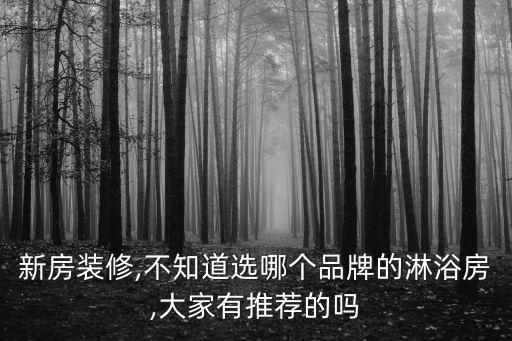 新房裝修,不知道選哪個品牌的淋浴房,大家有推薦的嗎