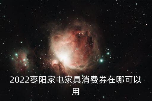 2022棗陽家電家具消費(fèi)券在哪可以用