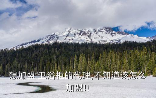 想加盟 衛(wèi)浴柜的代理,不知道該怎么加盟!!