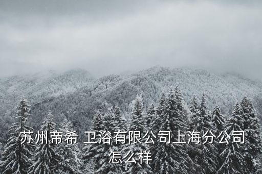  蘇州帝希 衛(wèi)浴有限公司上海分公司怎么樣