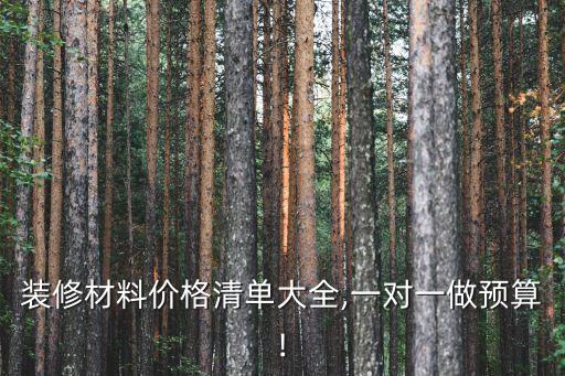裝修材料價(jià)格清單大全,一對一做預(yù)算!