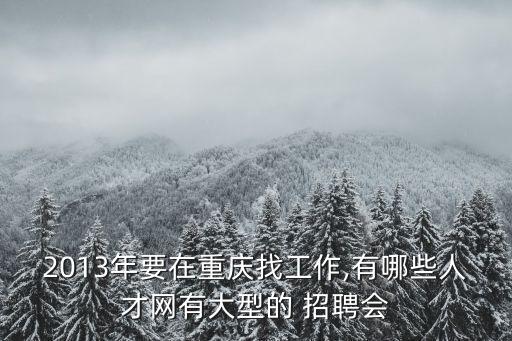 2013年要在重慶找工作,有哪些人才網(wǎng)有大型的 招聘會
