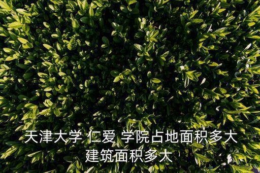  天津大學(xué) 仁愛 學(xué)院占地面積多大建筑面積多大