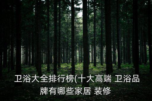  衛(wèi)浴大全排行榜(十大高端 衛(wèi)浴品牌有哪些家居 裝修