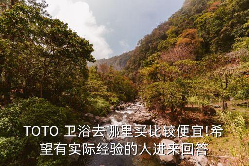 TOTO 衛(wèi)浴去哪里買比較便宜!希望有實(shí)際經(jīng)驗(yàn)的人進(jìn)來回答