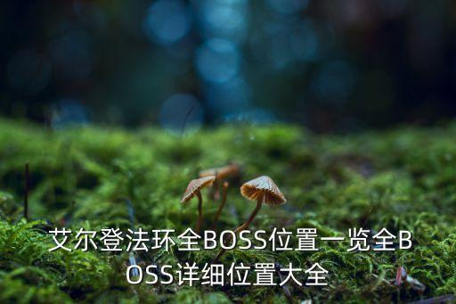  艾爾登法環(huán)全BOSS位置一覽全BOSS詳細(xì)位置大全