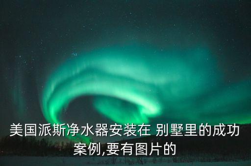 美國派斯凈水器安裝在 別墅里的成功案例,要有圖片的