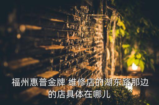  福州惠普金牌 維修店的湖東路那邊的店具體在哪兒