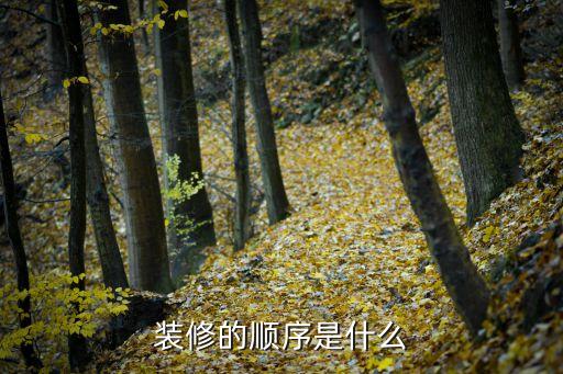 裝修的順序是什么