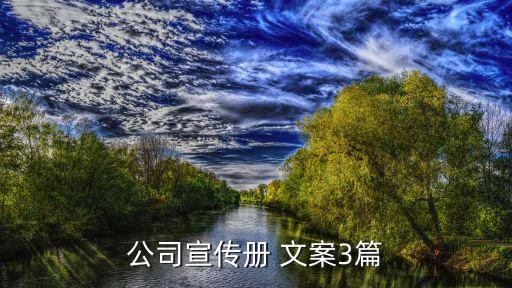 公司宣傳冊 文案3篇