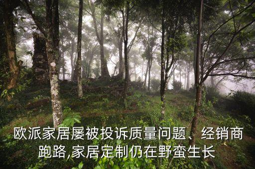  歐派家居屢被投訴質(zhì)量問題、經(jīng)銷商跑路,家居定制仍在野蠻生長(zhǎng)