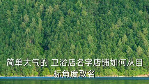 簡(jiǎn)單大氣的 衛(wèi)浴店名字店鋪如何從目標(biāo)角度取名