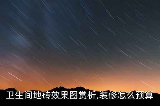 衛(wèi)生間地磚效果圖賞析,裝修怎么預(yù)算