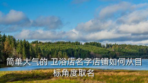 簡單大氣的 衛(wèi)浴店名字店鋪如何從目標角度取名