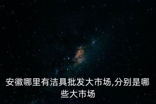 安徽哪里有潔具批發(fā)大市場,分別是哪些大市場