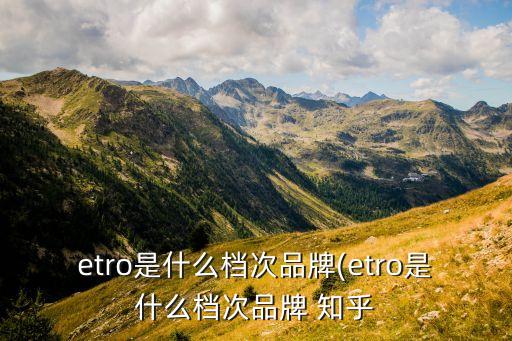 etro是什么檔次品牌(etro是什么檔次品牌 知乎