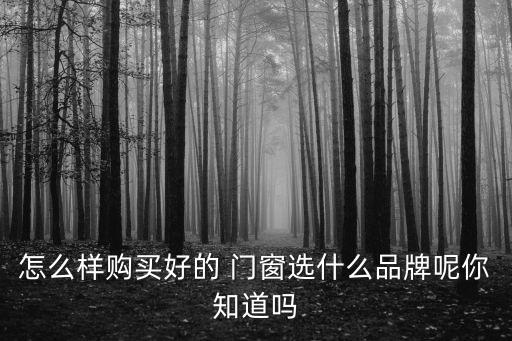 怎么樣購買好的 門窗選什么品牌呢你知道嗎