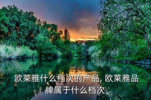  歐萊雅什么檔次的產(chǎn)品, 歐萊雅品牌屬于什么檔次