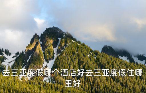 去三亞度假哪個酒店好去三亞度假住哪里好