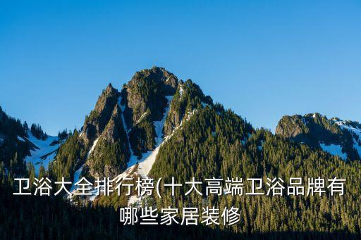 衛(wèi)浴大全排行榜(十大高端衛(wèi)浴品牌有哪些家居裝修