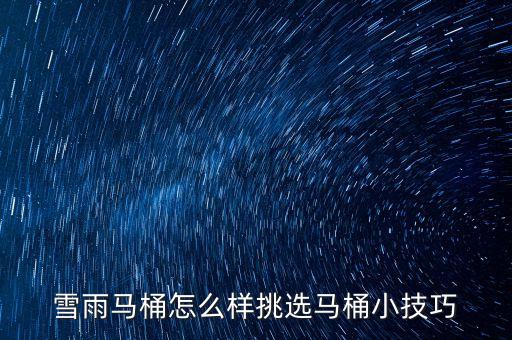 雪雨馬桶怎么樣挑選馬桶小技巧
