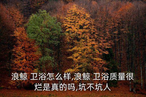 浪鯨 衛(wèi)浴怎么樣,浪鯨 衛(wèi)浴質(zhì)量很爛是真的嗎,坑不坑人