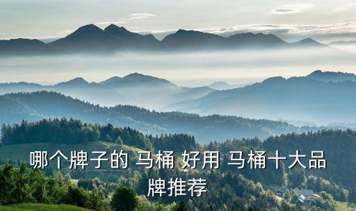 哪個(gè)牌子的 馬桶 好用 馬桶十大品牌推薦