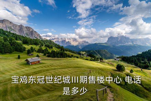  寶雞東冠世紀(jì)城Ⅲ期售樓中心 電話是多少