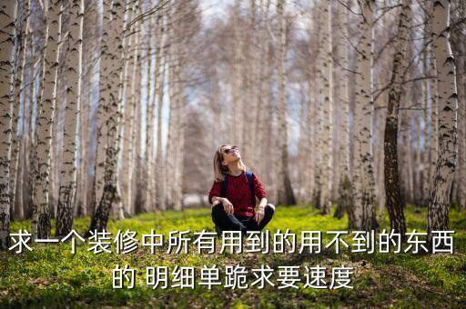 求一個裝修中所有用到的用不到的東西的 明細(xì)單跪求要速度