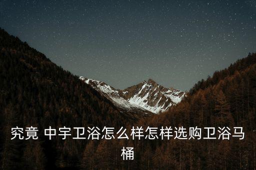 究竟 中宇衛(wèi)浴怎么樣怎樣選購衛(wèi)浴馬桶