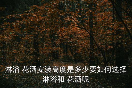淋浴 花灑安裝高度是多少要如何選擇淋浴和 花灑呢