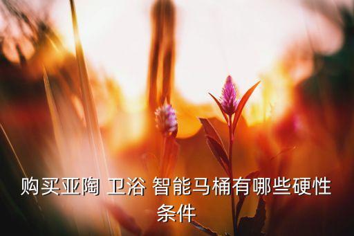 購買亞陶 衛(wèi)浴 智能馬桶有哪些硬性條件