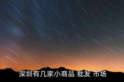  深圳有幾家小商品 批發(fā) 市場