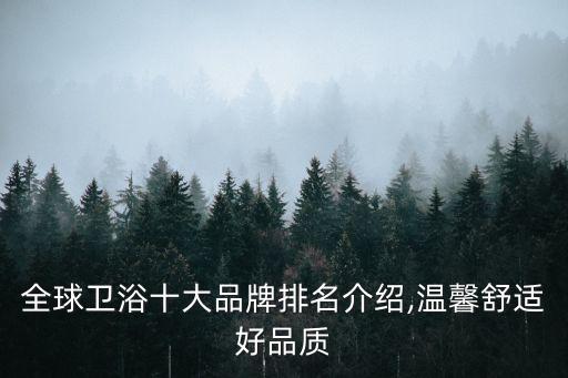 全球衛(wèi)浴十大品牌排名介紹,溫馨舒適好品質(zhì)