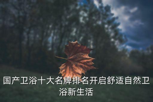 國產(chǎn)衛(wèi)浴十大名牌排名開啟舒適自然衛(wèi)浴新生活