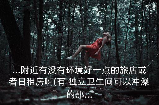...附近有沒(méi)有環(huán)境好一點(diǎn)的旅店或者日租房啊(有 獨(dú)立衛(wèi)生間可以沖澡的那...