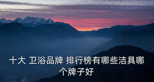 十大 衛(wèi)浴品牌 排行榜有哪些潔具哪個(gè)牌子好