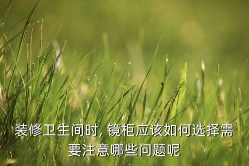 裝修衛(wèi)生間時(shí), 鏡柜應(yīng)該如何選擇需要注意哪些問題呢