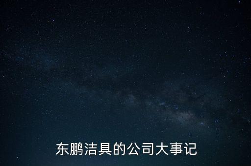  東鵬潔具的公司大事記